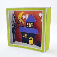 haunted house shadowbox box card