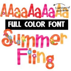 summer fling color font
