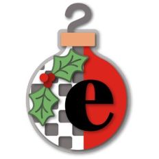 ornament round checker monogram e