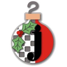 ornament round checker monogram j