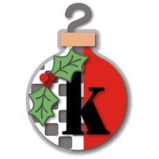 ornament round checker monogram k