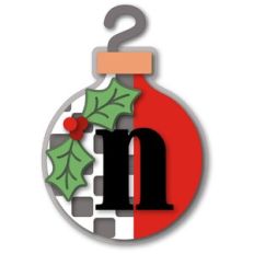 ornament round checker monogram n