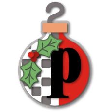 ornament round checker monogram p