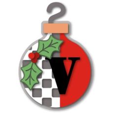 ornament round checker monogram v
