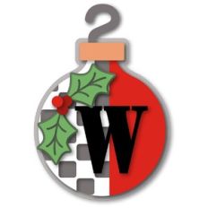 ornament round checker monogram w