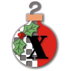 ornament round checker monogram x