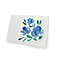a2 blue bouquet watercolor card