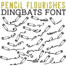 cg pencil flourishes dingbats