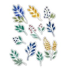 ml leafy watercolors stickers