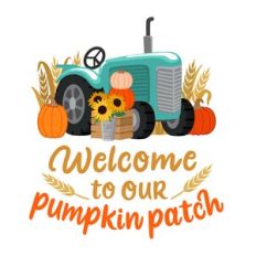 welcome to the pumpkin patch tractor sign