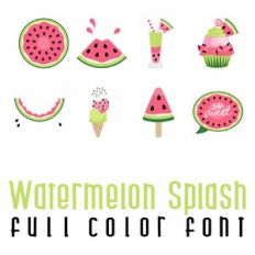 watermelon splash full color font