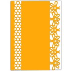 honey bee lace edged card