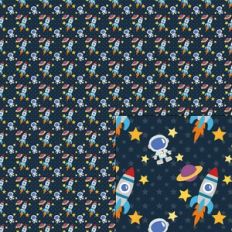 astronaut rocket pattern