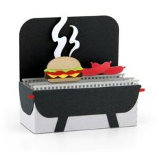 box card hamburger hot dog grill