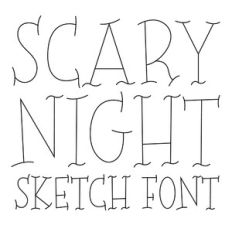 scary night halloween sketch font
