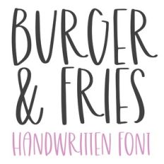 burger and fries brush font