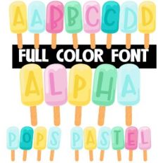alph-pops pastel color font