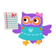 owl student with homework