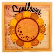 card quilt dresden sunflower