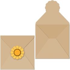envelope square sunflower seal flap