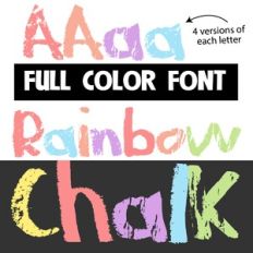rainbow chalk color font