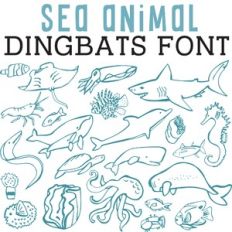 cg sea animal illustrations dingbats