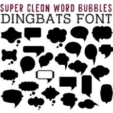 cg super clean word bubbles dingbats