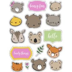 ml fuzzy animals cutie stickers