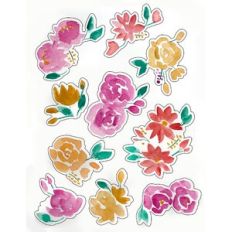 ml watercolor blended flowers stickers