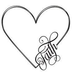 faith word heart frame