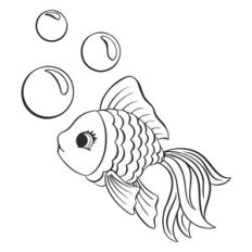 line drawing fish