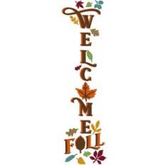 welcome fall leaf vertical sign
