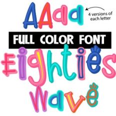 eighties wave color font