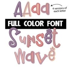sunset wave color font
