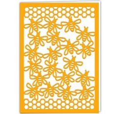 honey bees intricate card