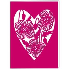 icelandic poppy flower heart card