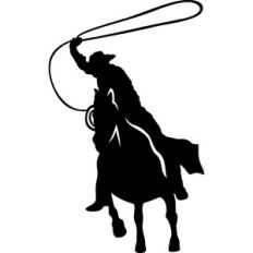 cowboy and horse silhouette