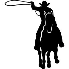 cowboy and horse silhouette