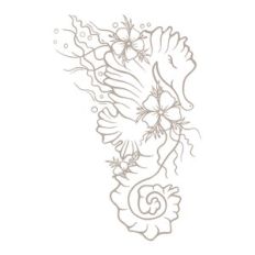 Sea Horse with Flowers