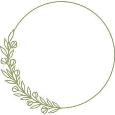 circle flower and leaf frame
