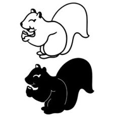 Cute Squirrel Line Art and Full Shape