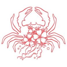 crab with flowers
