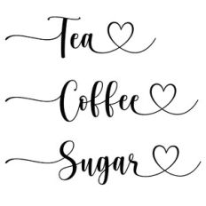 Tea Coffee Sugar Heart Labels