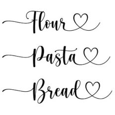 Flour Pasta Bread Heart Labels