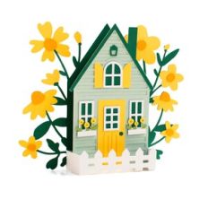 Flower Cottage Box Card