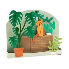 Cozy Living Room with Cat Box Card