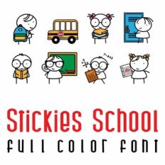Stickies School Full Color Font