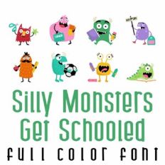 Silly Monsters Get Schooled Full Color Font