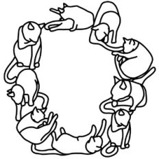 Cat Wreath Circle Frame