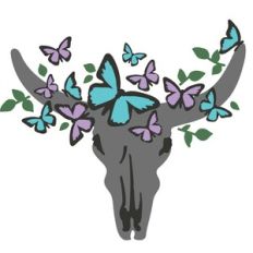 Cow Skull with Butterflies